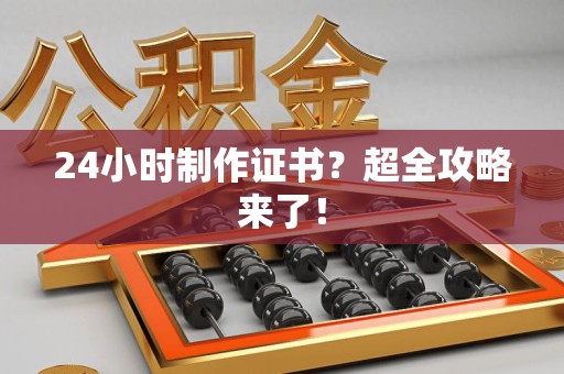 延平24小时制作证书？超全攻略来了！