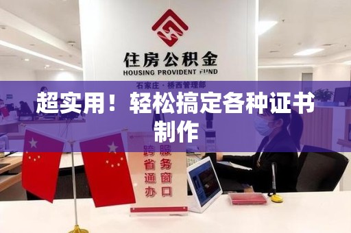 延平超实用！轻松搞定各种证书制作